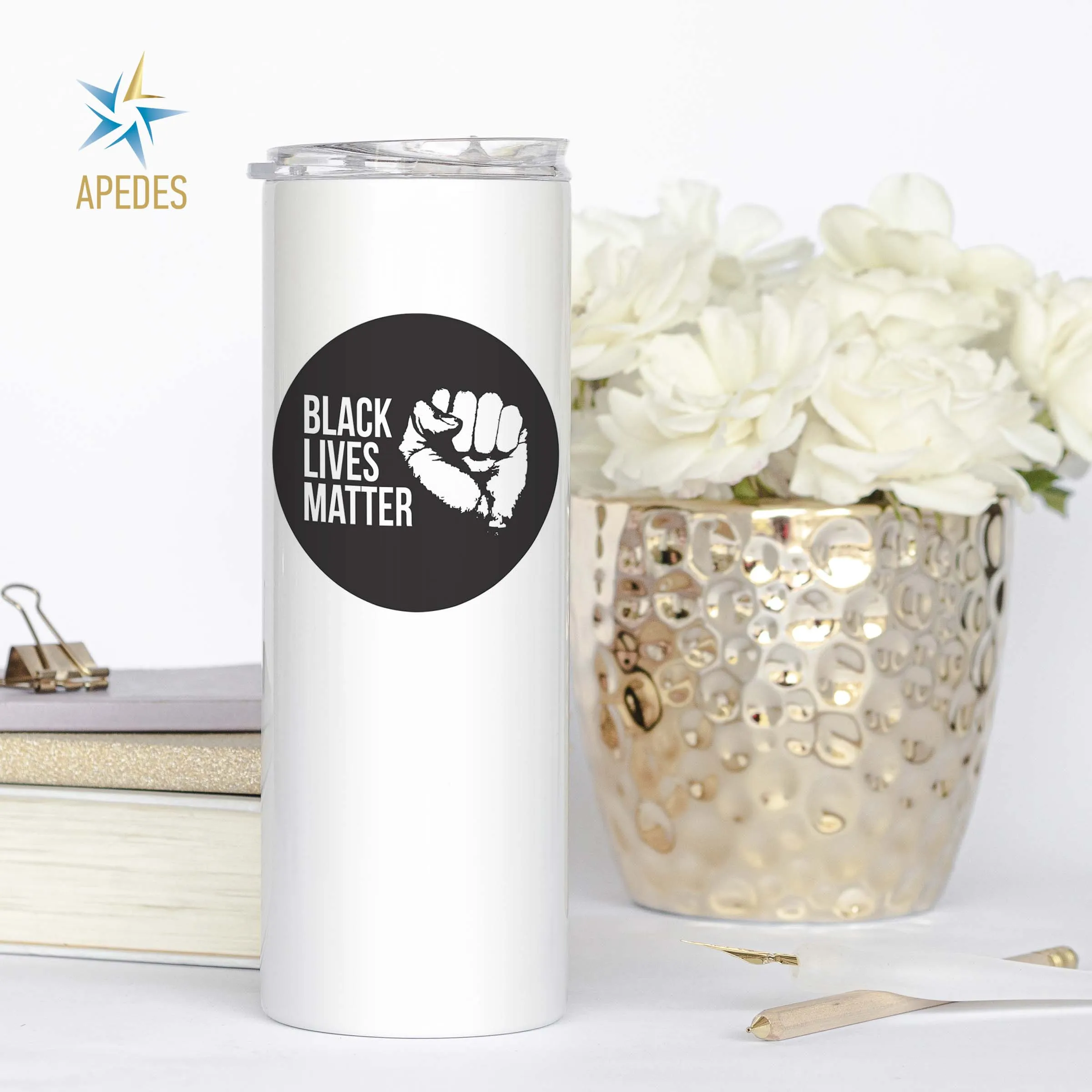 Black Lives Matter Stainless Steel Skinny Tumbler 20 OZ