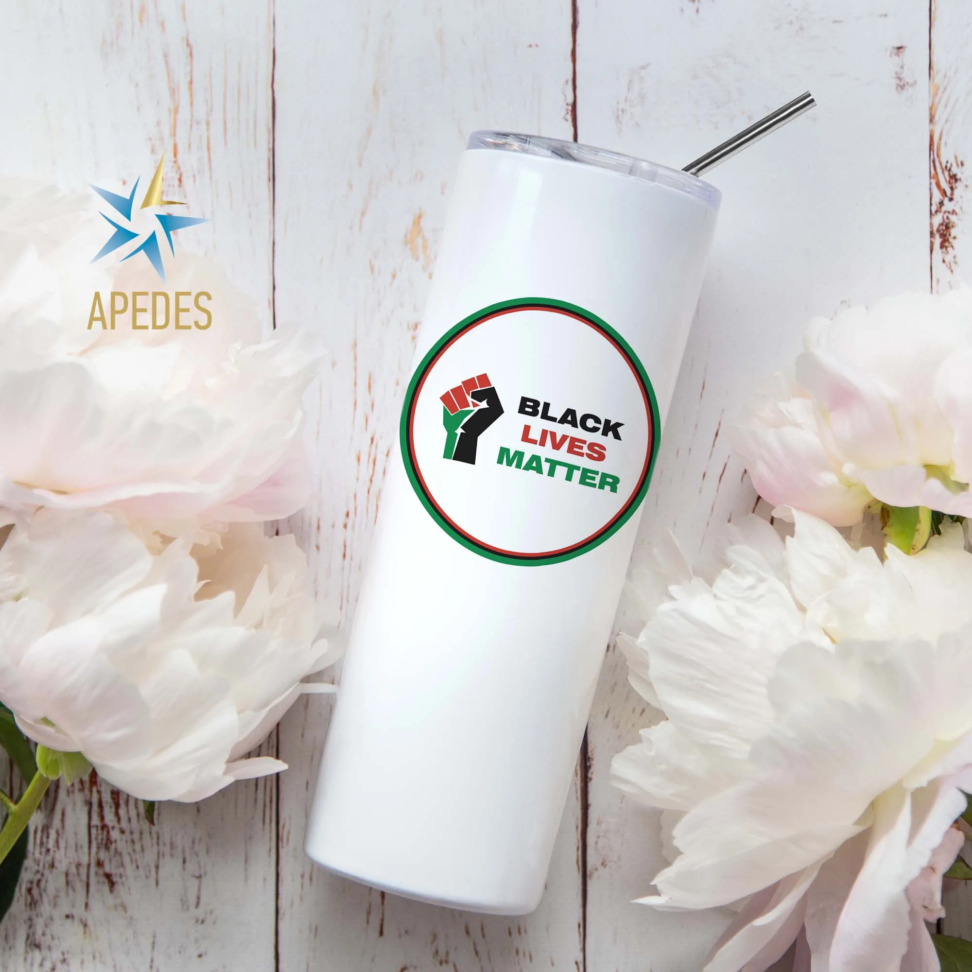 Black Lives Matter Stainless Steel Skinny Tumbler 20 OZ