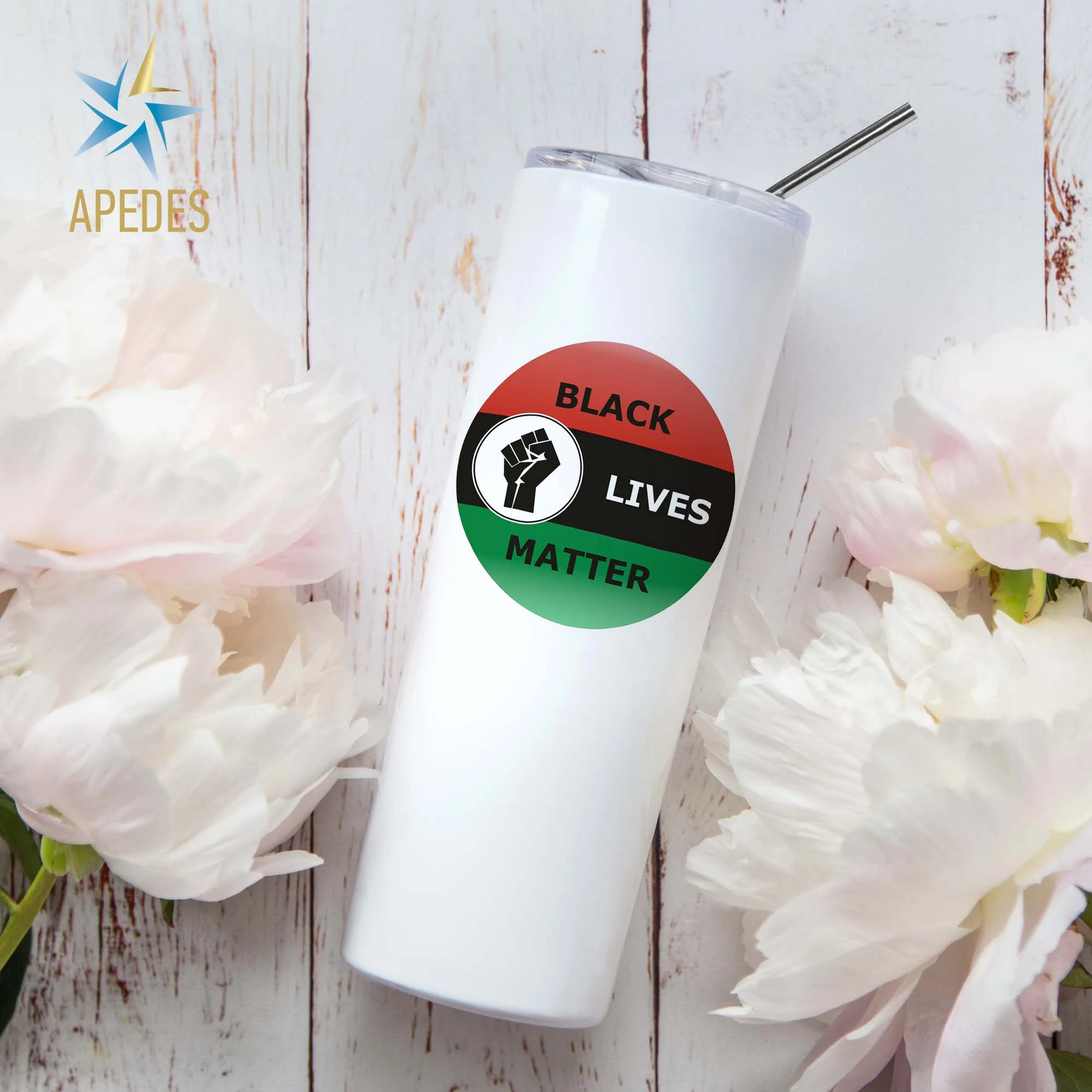 Black Lives Matter Stainless Steel Skinny Tumbler 20 OZ