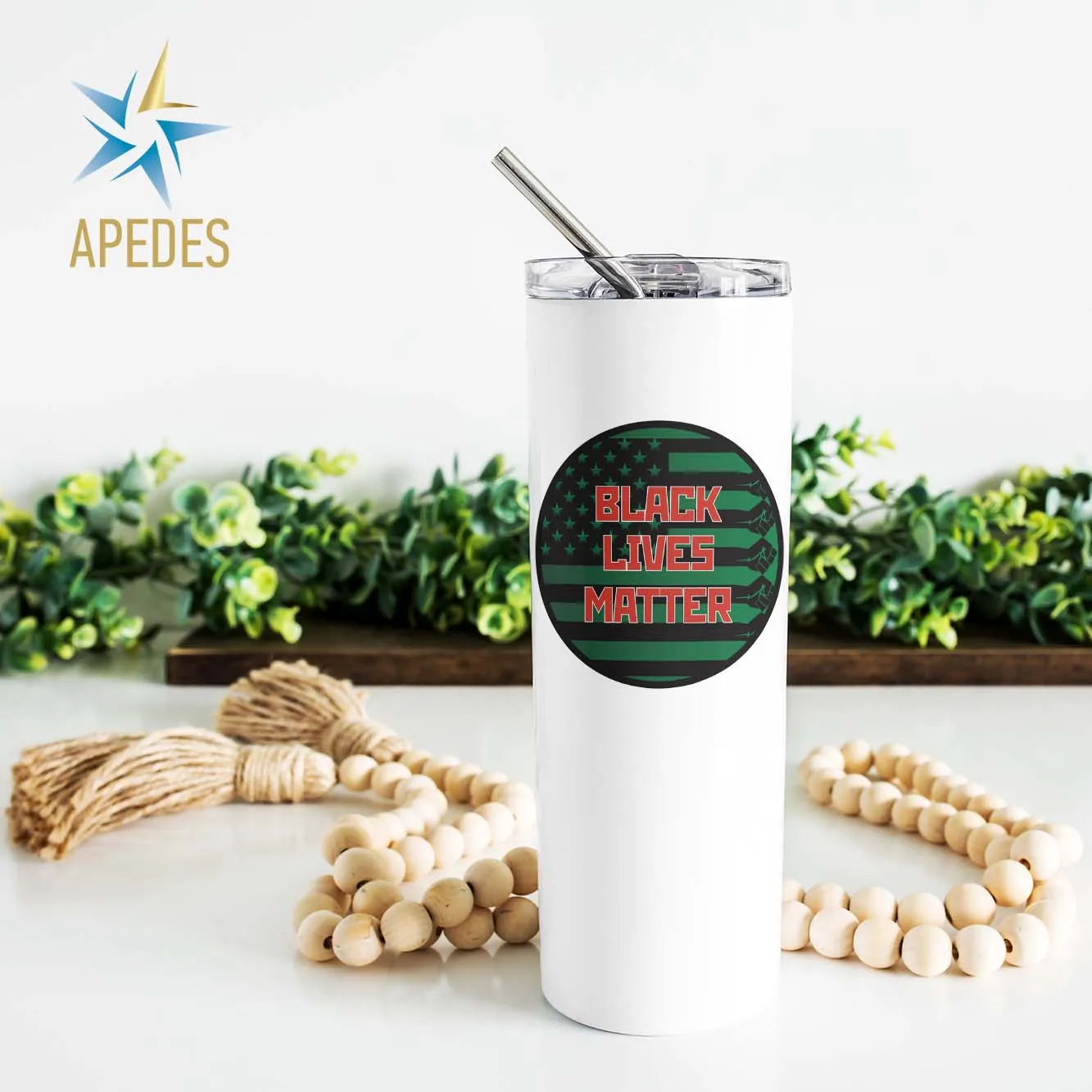 Black Lives Matter Stainless Steel Skinny Tumbler 20 OZ