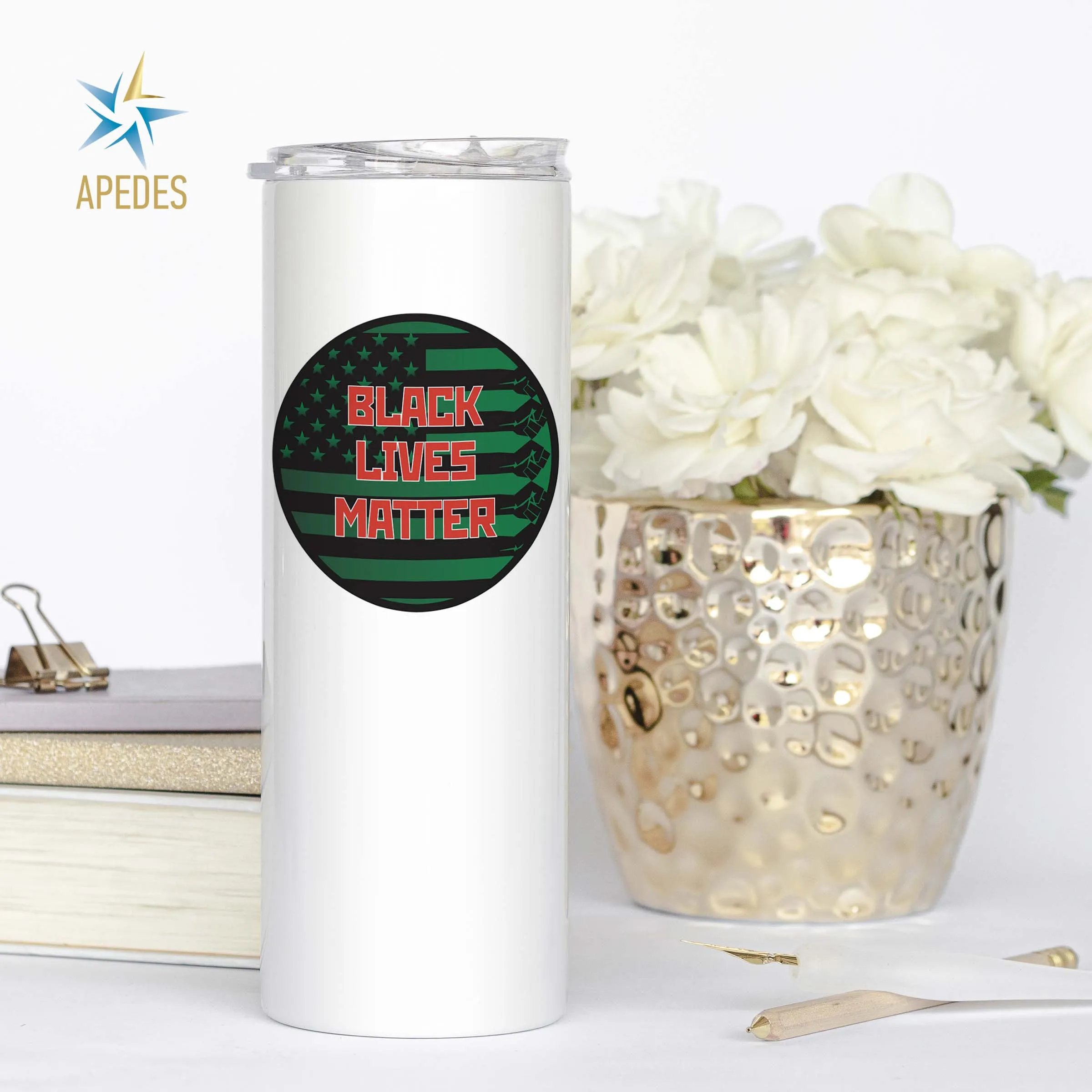 Black Lives Matter Stainless Steel Skinny Tumbler 20 OZ