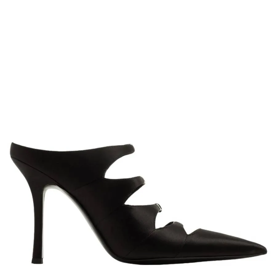 Black Lolita 105 Satin Mules