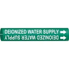 Brady DEIONIZED WATER SUPPLY Snap-On/Strap-On Pipe Marker|Buy Online