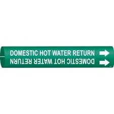 Brady DOMESTIC HOT WATER RETURN Snap-On/Strap-On Pipe Marker|Buy Online
