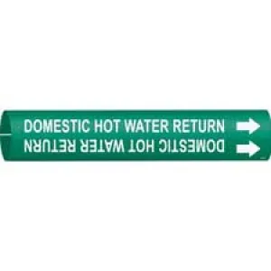 Brady DOMESTIC HOT WATER RETURN Snap-On/Strap-On Pipe Marker|Buy Online