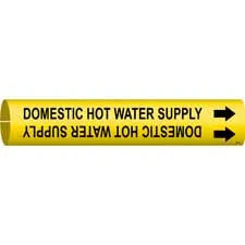 Brady DOMESTIC HOT WATER SUPPLY Snap-On/Strap-On Pipe Marker|Buy Online