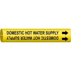 Brady DOMESTIC HOT WATER SUPPLY Snap-On/Strap-On Pipe Marker|Buy Online