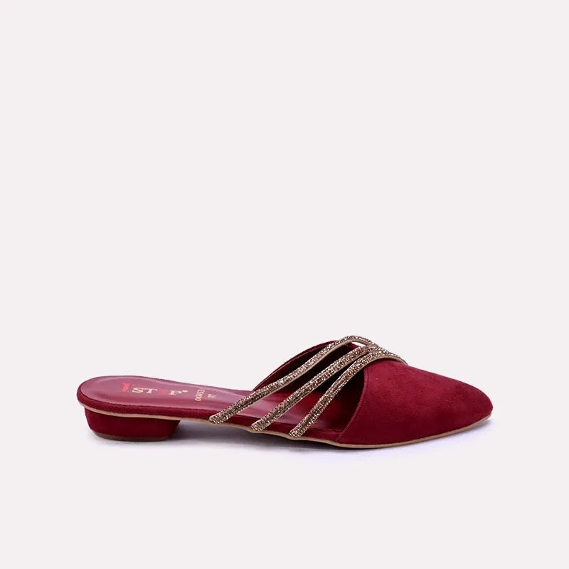 Briella Maroon Fancy Mules 0431331