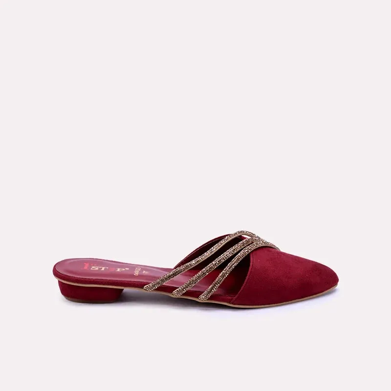 Briella Maroon Fancy Mules 0431331