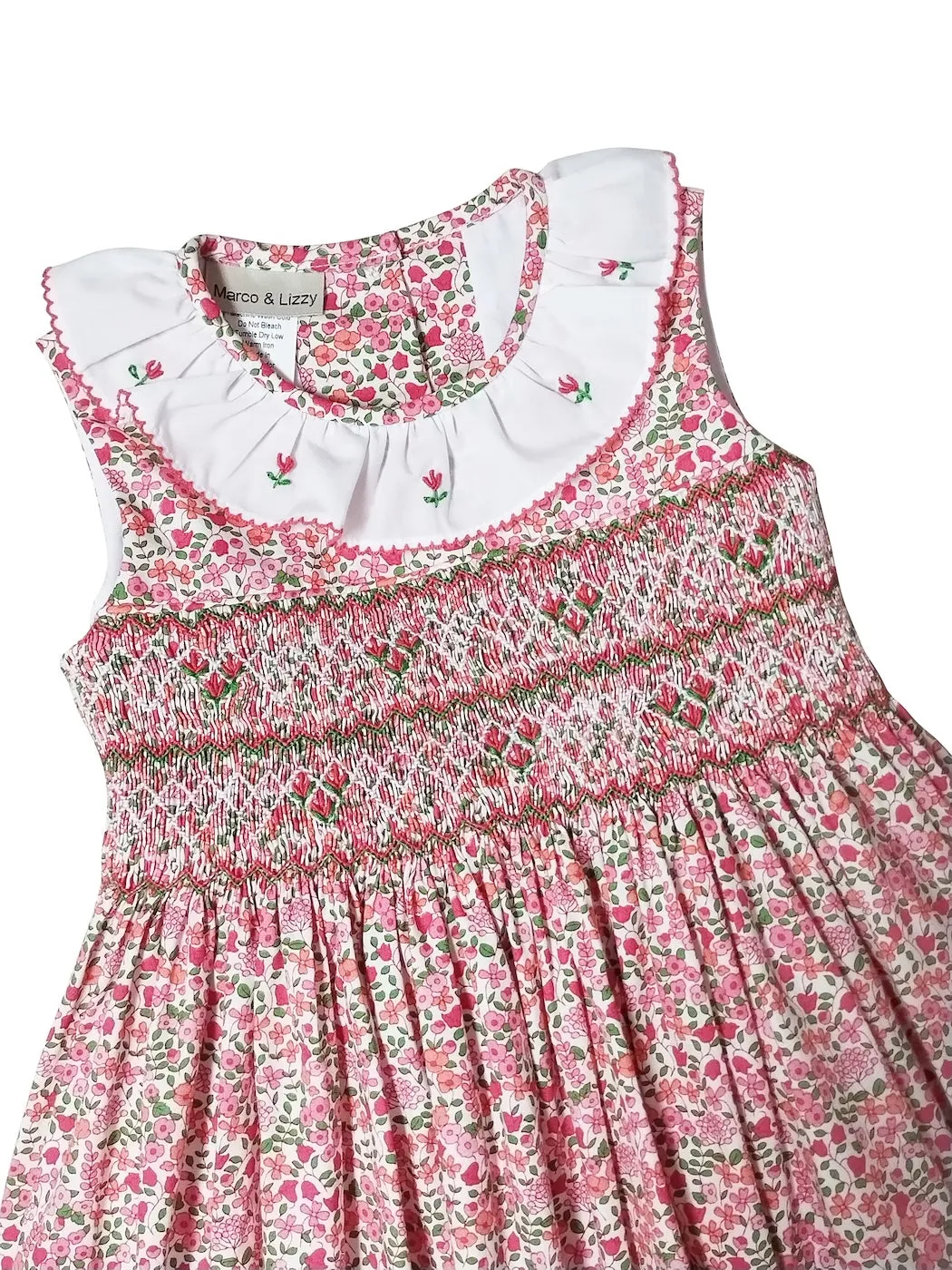 Brooke Floral Print Hand Smock girls dress