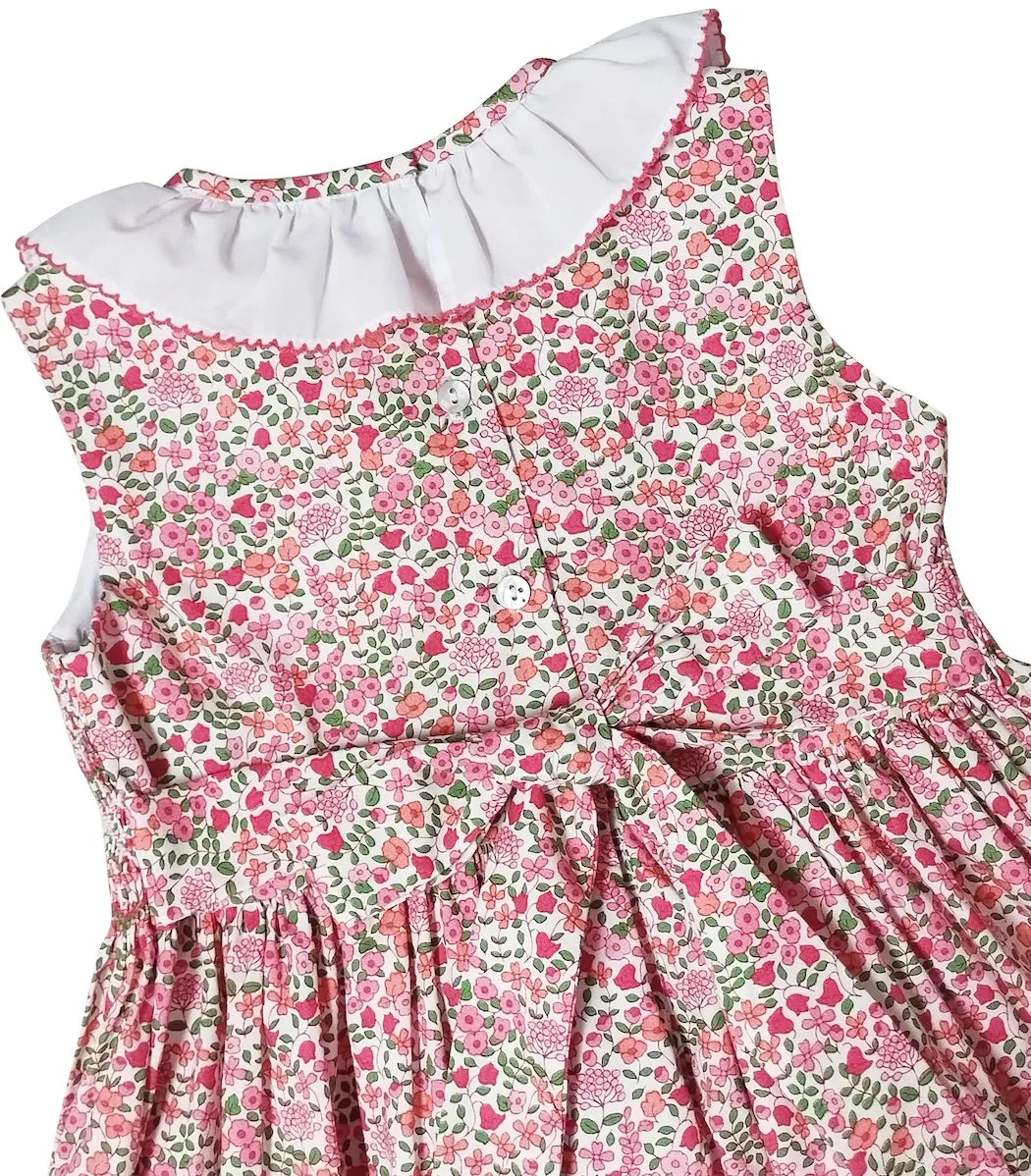 Brooke Floral Print Hand Smock girls dress
