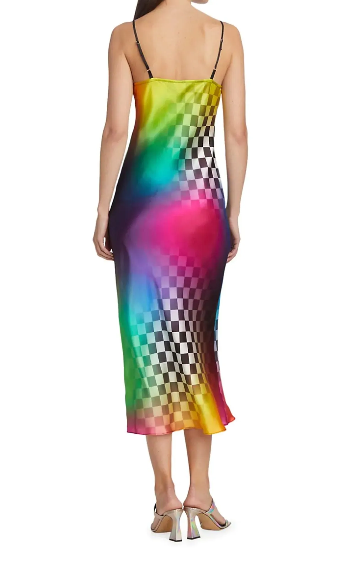 BruceGlen Gradient Tile Silk Slip Dress
