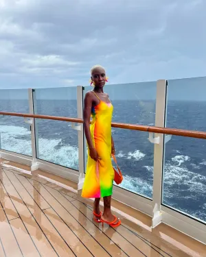 BruceGlen Yellow Gradient Silk Slip Dress