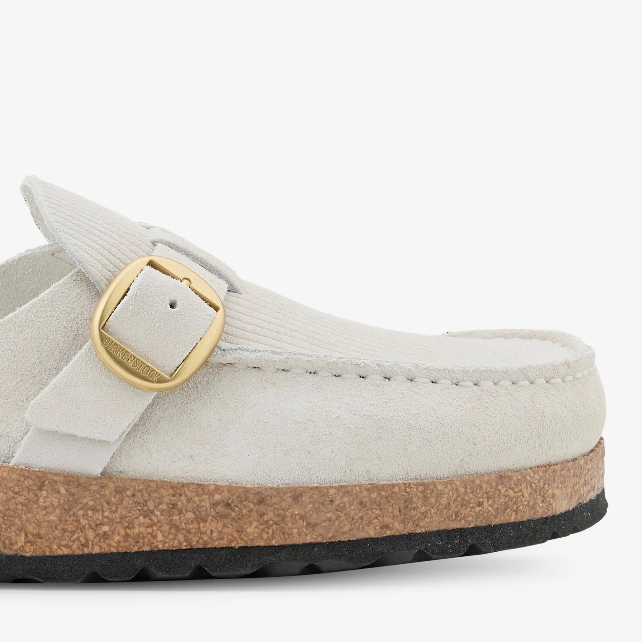 Buckley Corduroy Antique White Embossed Suede Leather