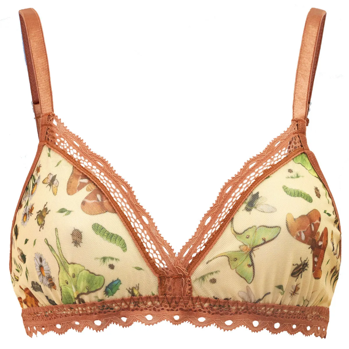 Bugs Printed Mesh Bralette