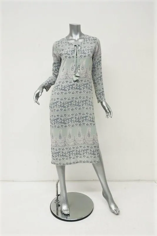 Calypso St. Barth Dress Yolani Mint Printed Silk Size Small Side-Slit Midi NEW