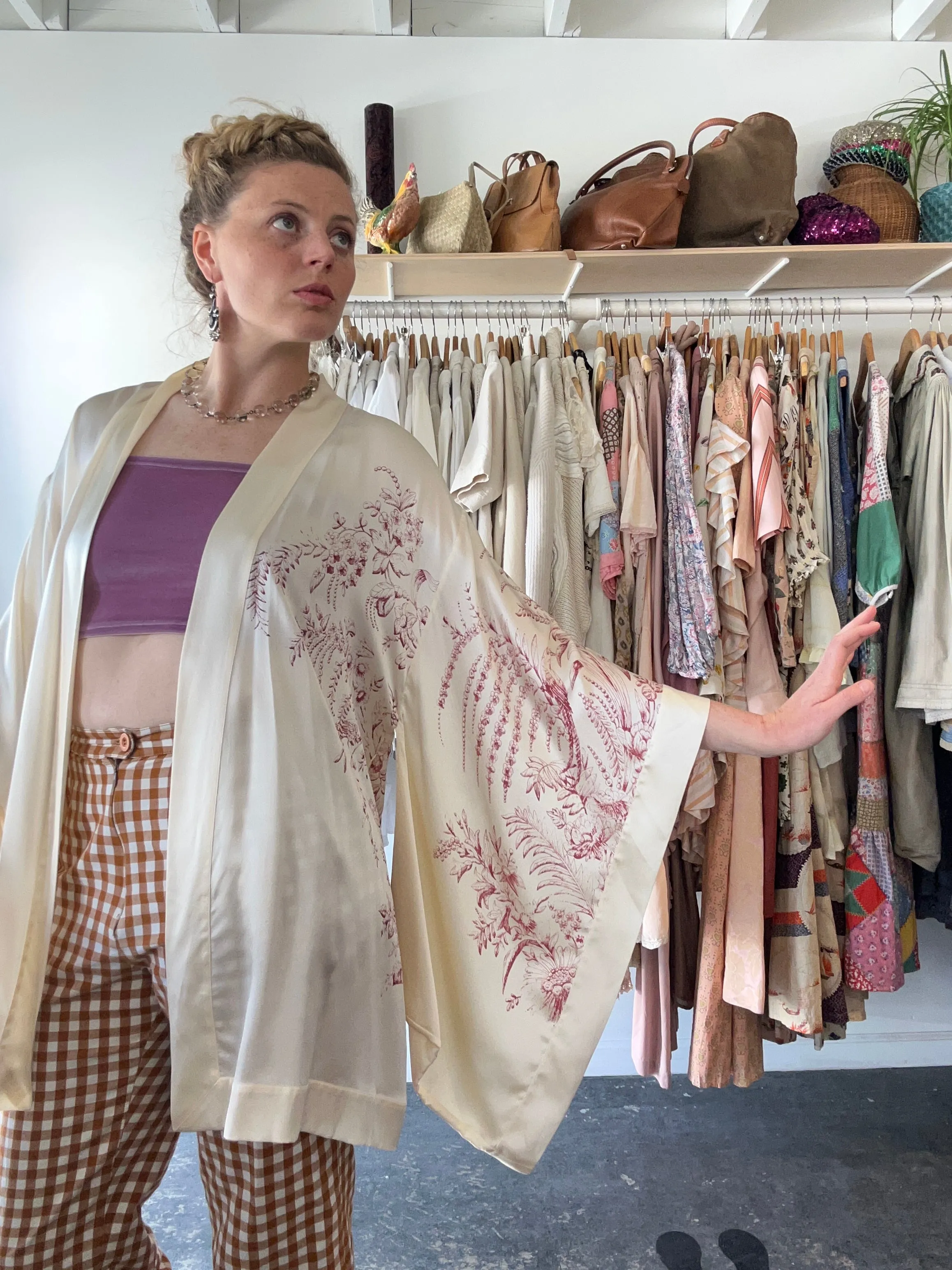 Carine Gilson Cream Silk Robe