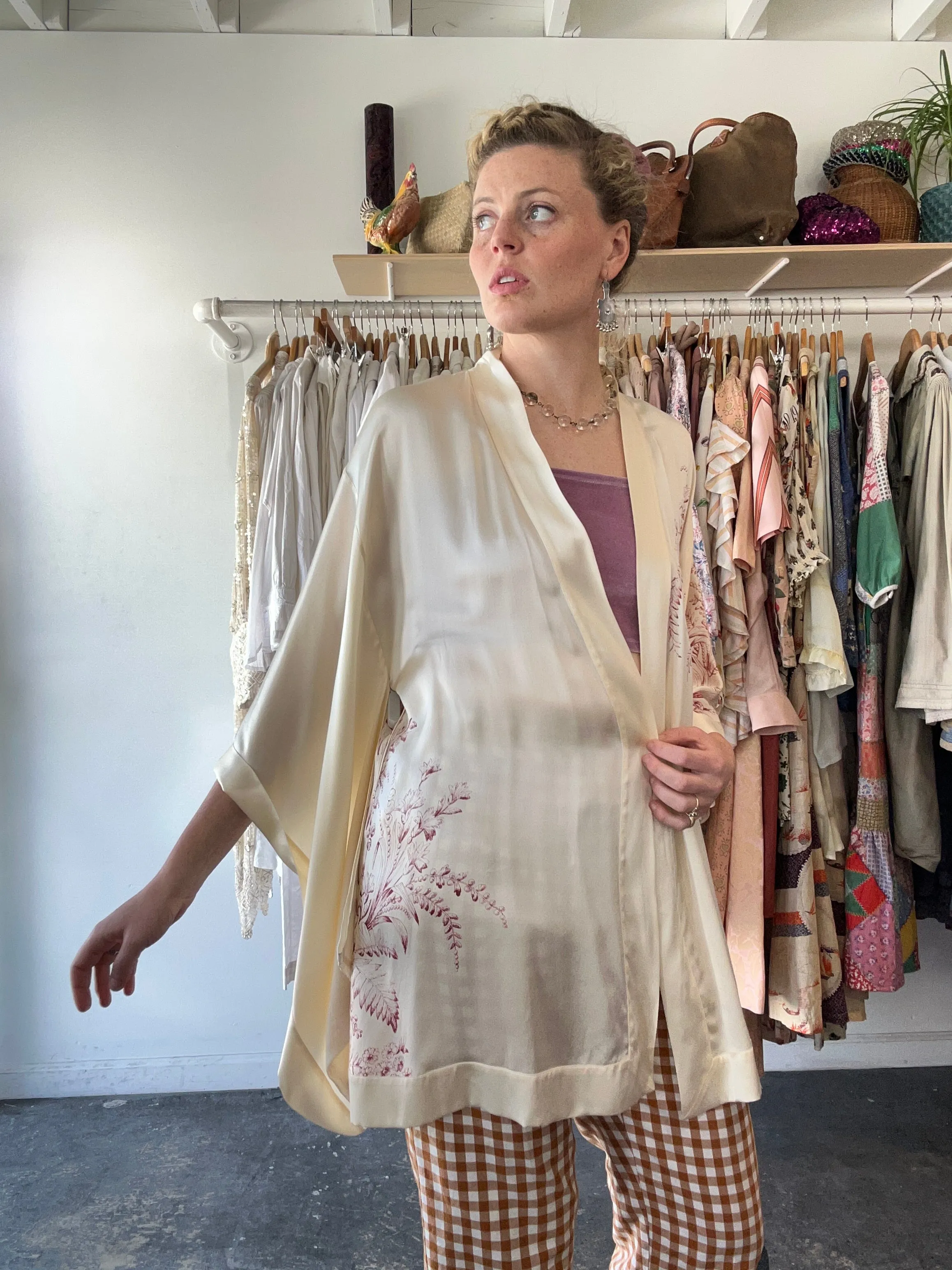 Carine Gilson Cream Silk Robe