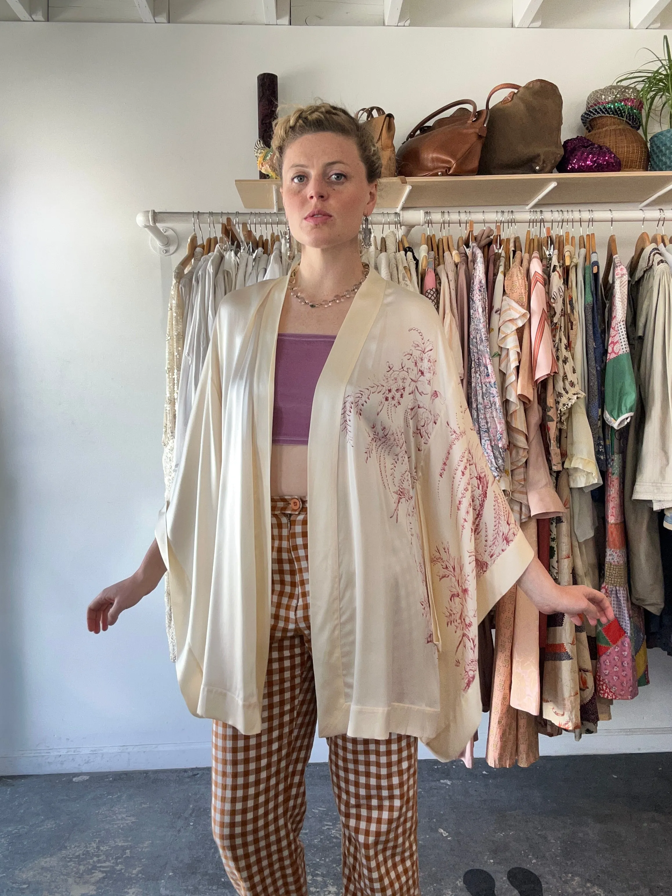 Carine Gilson Cream Silk Robe