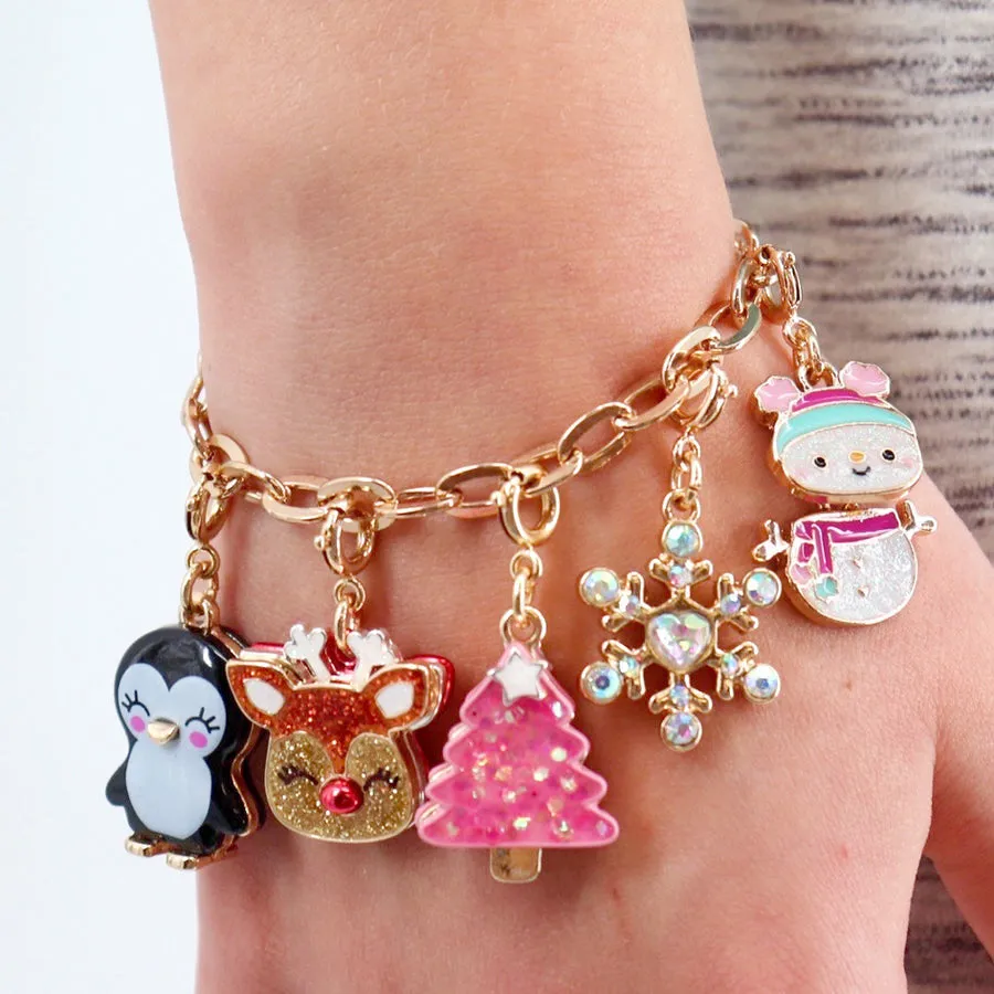 Charm It! Gold Swivel Snowman Charm