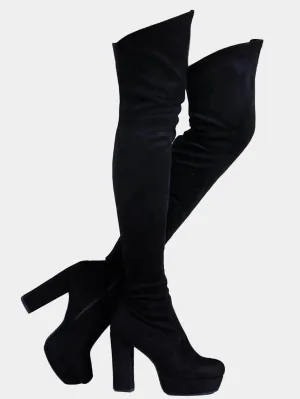 Chunky High Heel Platform Boots