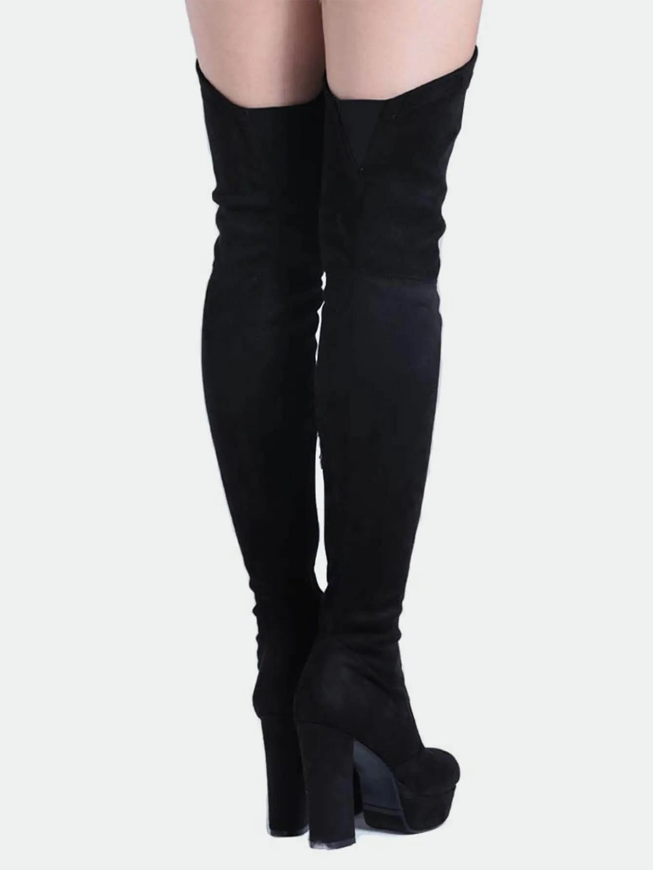 Chunky High Heel Platform Boots