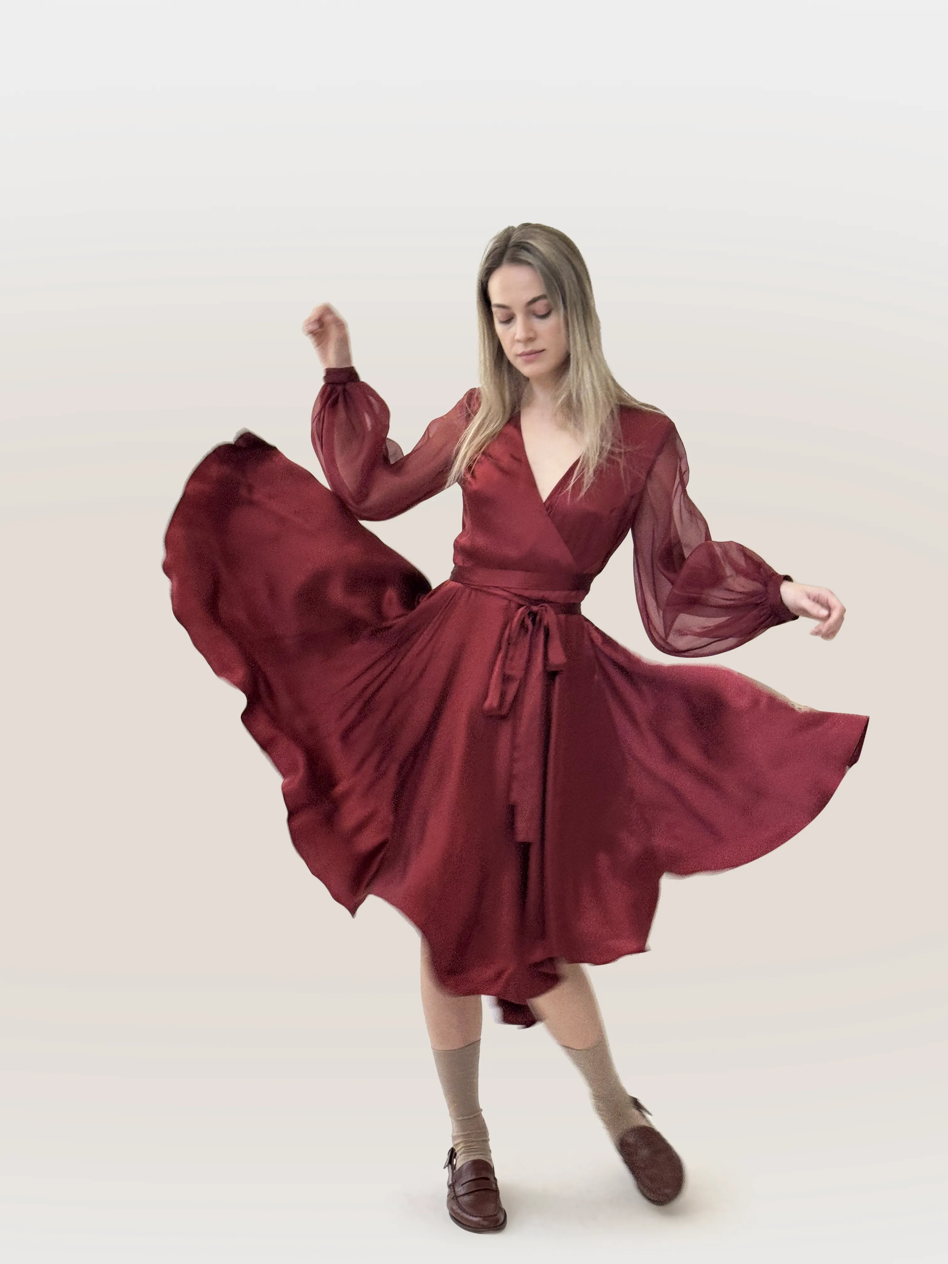Cintha Draped Wrap Dress