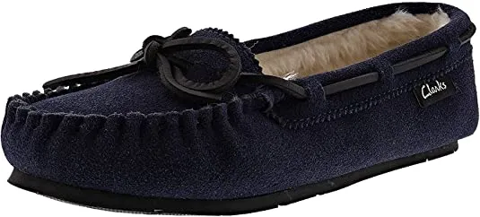 Clarks Outdoor and Toe Moccasin Steep discount Slippers Indoor Suede Women's On Slip Squared Wide assortment