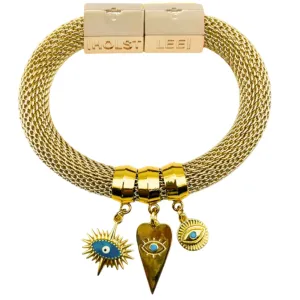 Classic Mesh Charm Bracelet - Blue Luck