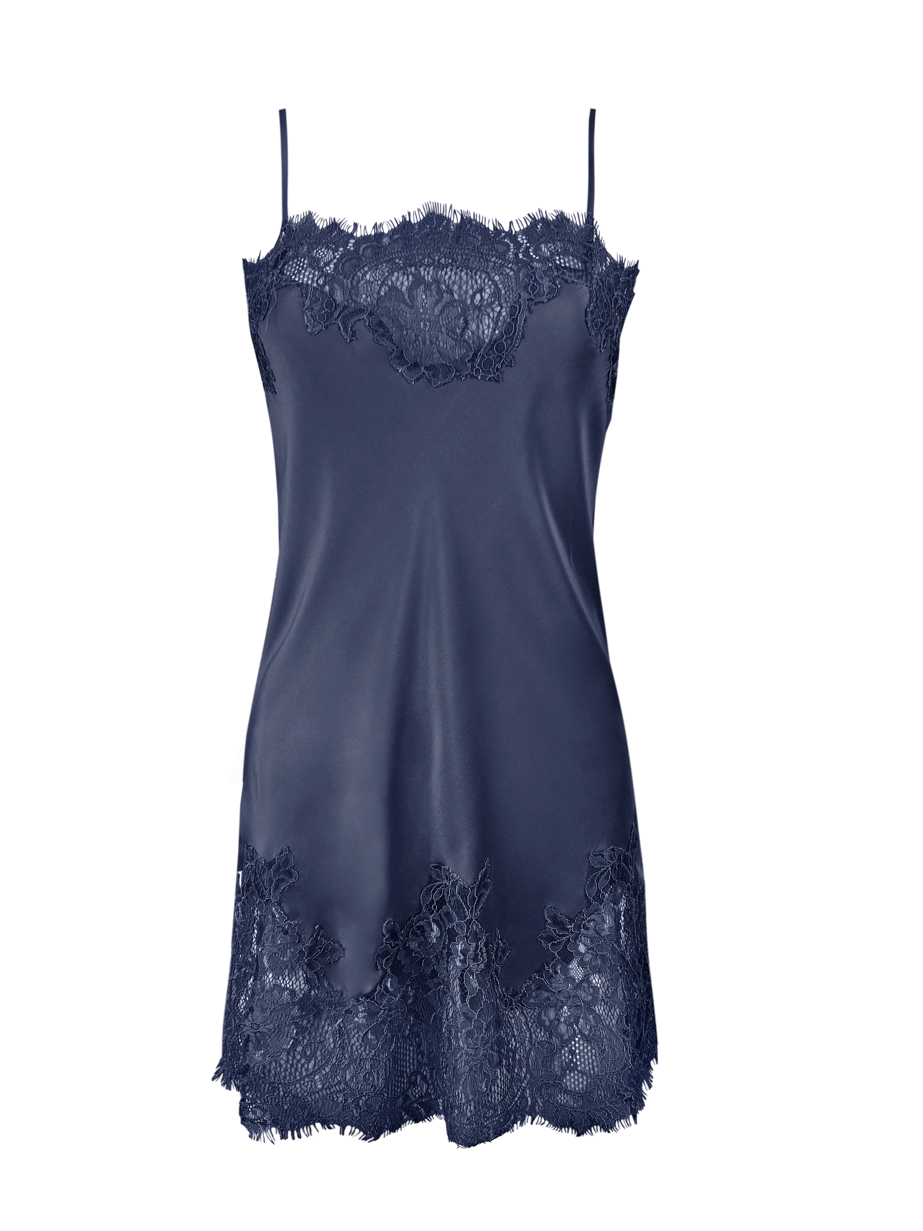Coco Lace Silk Tunic Navy