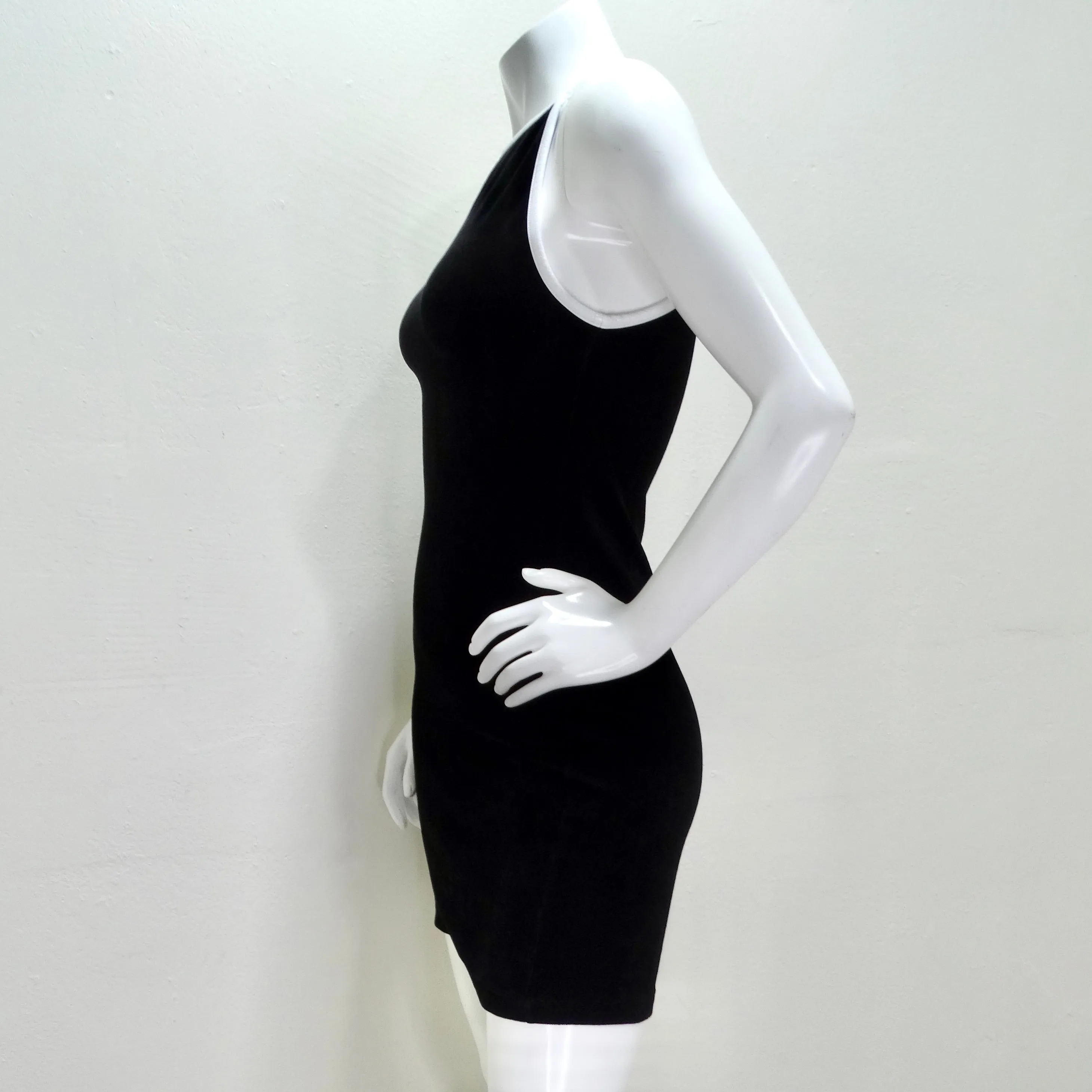 Courrèges Logo Embroidered Black Dress