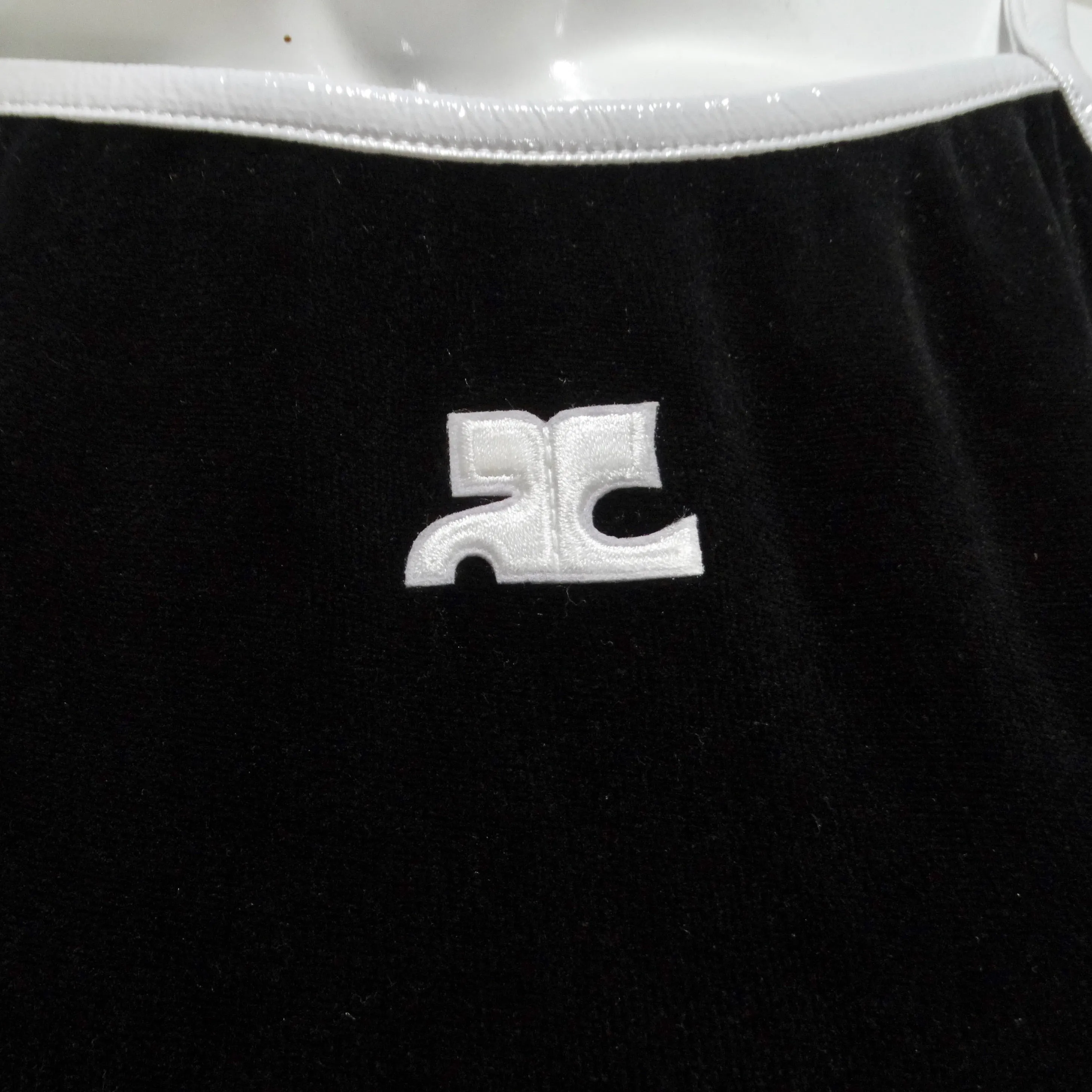 Courrèges Logo Embroidered Black Dress