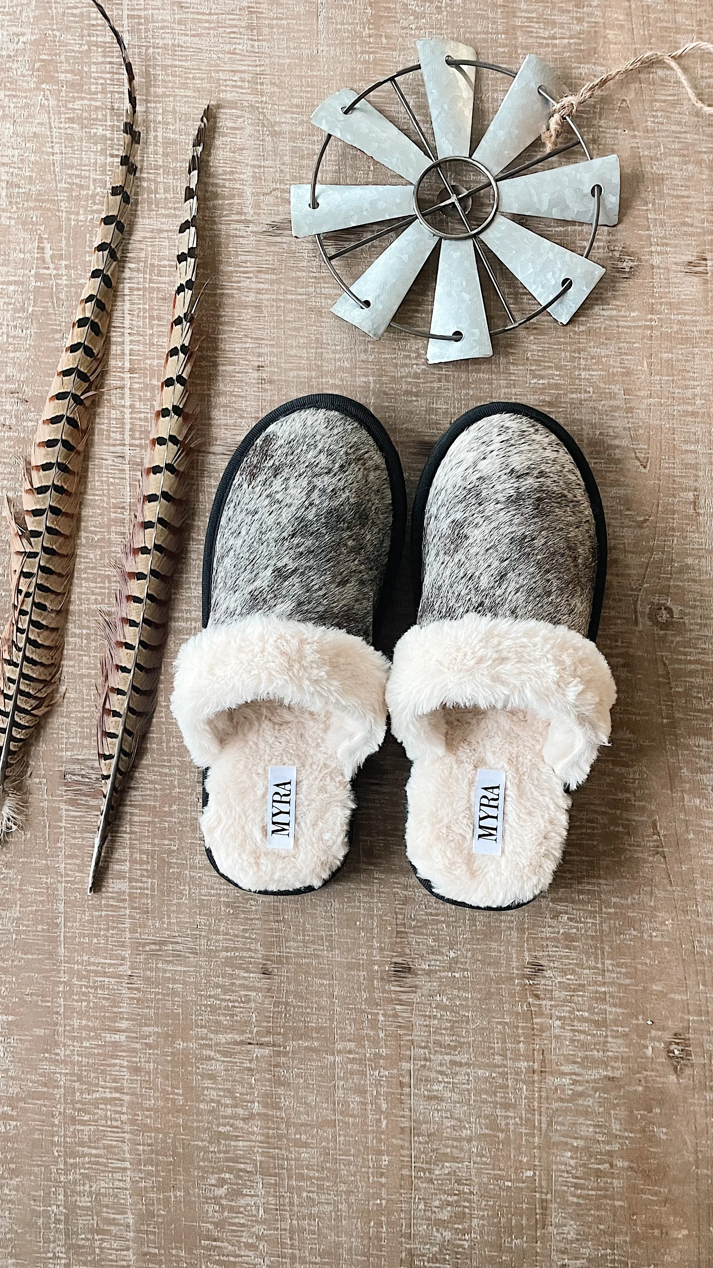 Cowhide Slippers