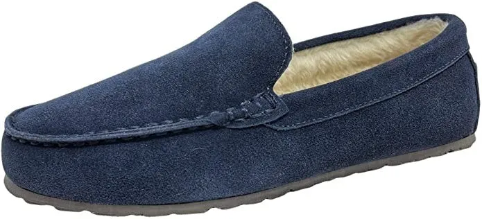 Cozy High-discount Slipper Suede Feature-rich Faux Indoor Lined Slippers Fur Men Clarks Outdoor Plush Mens For Warm Moccasin