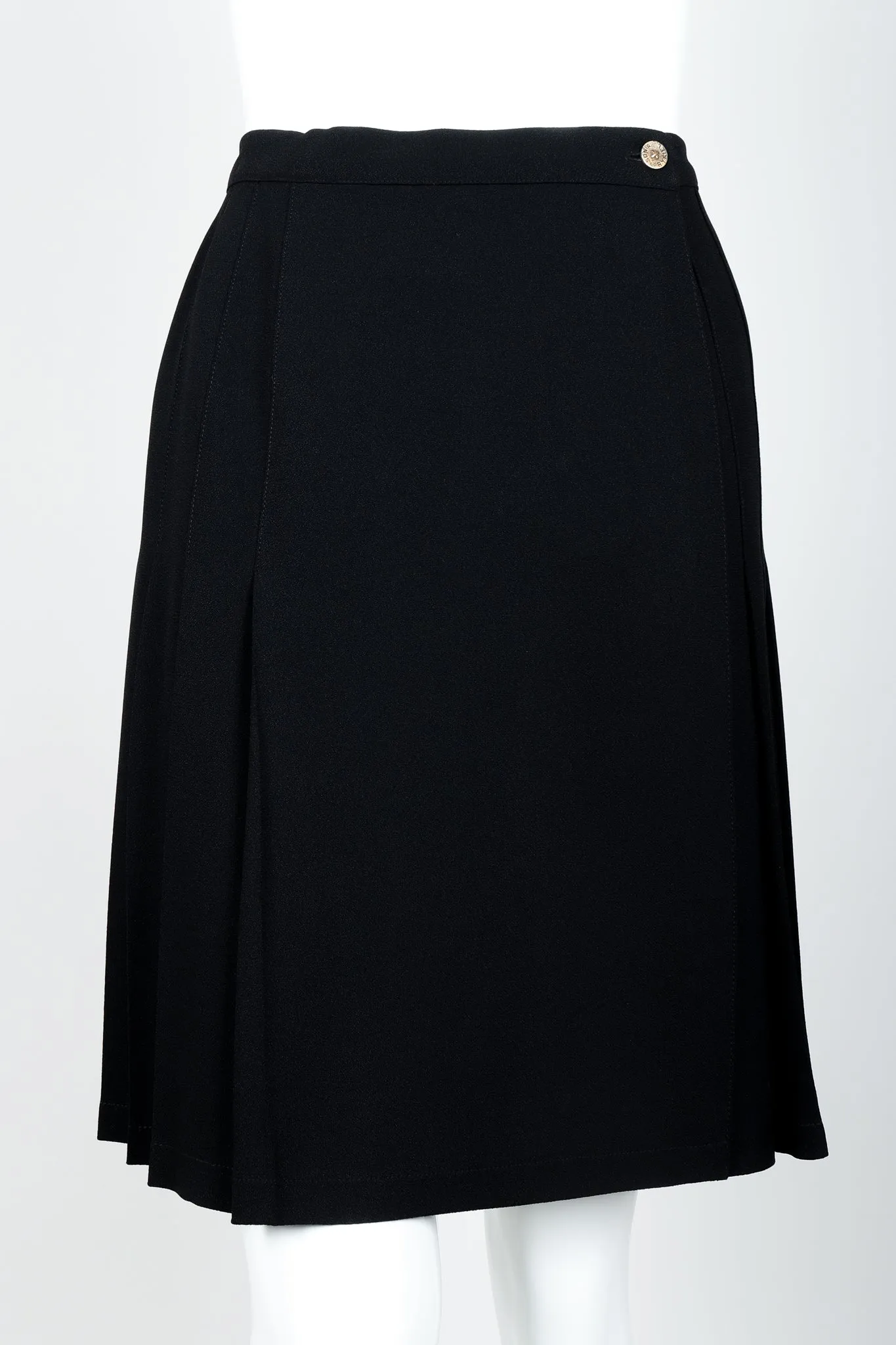 Crepe Pleated Wrap Skirt