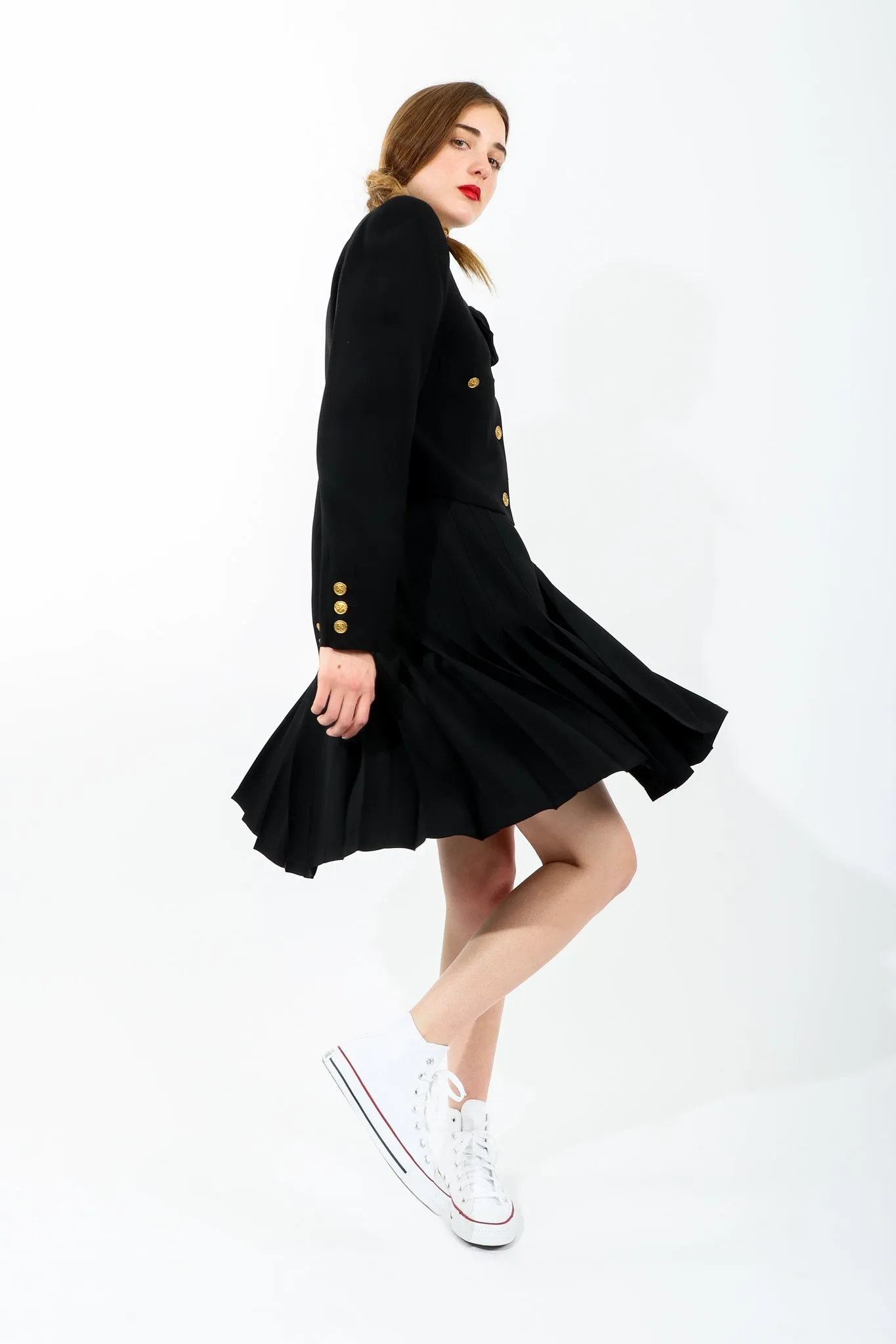 Crepe Pleated Wrap Skirt