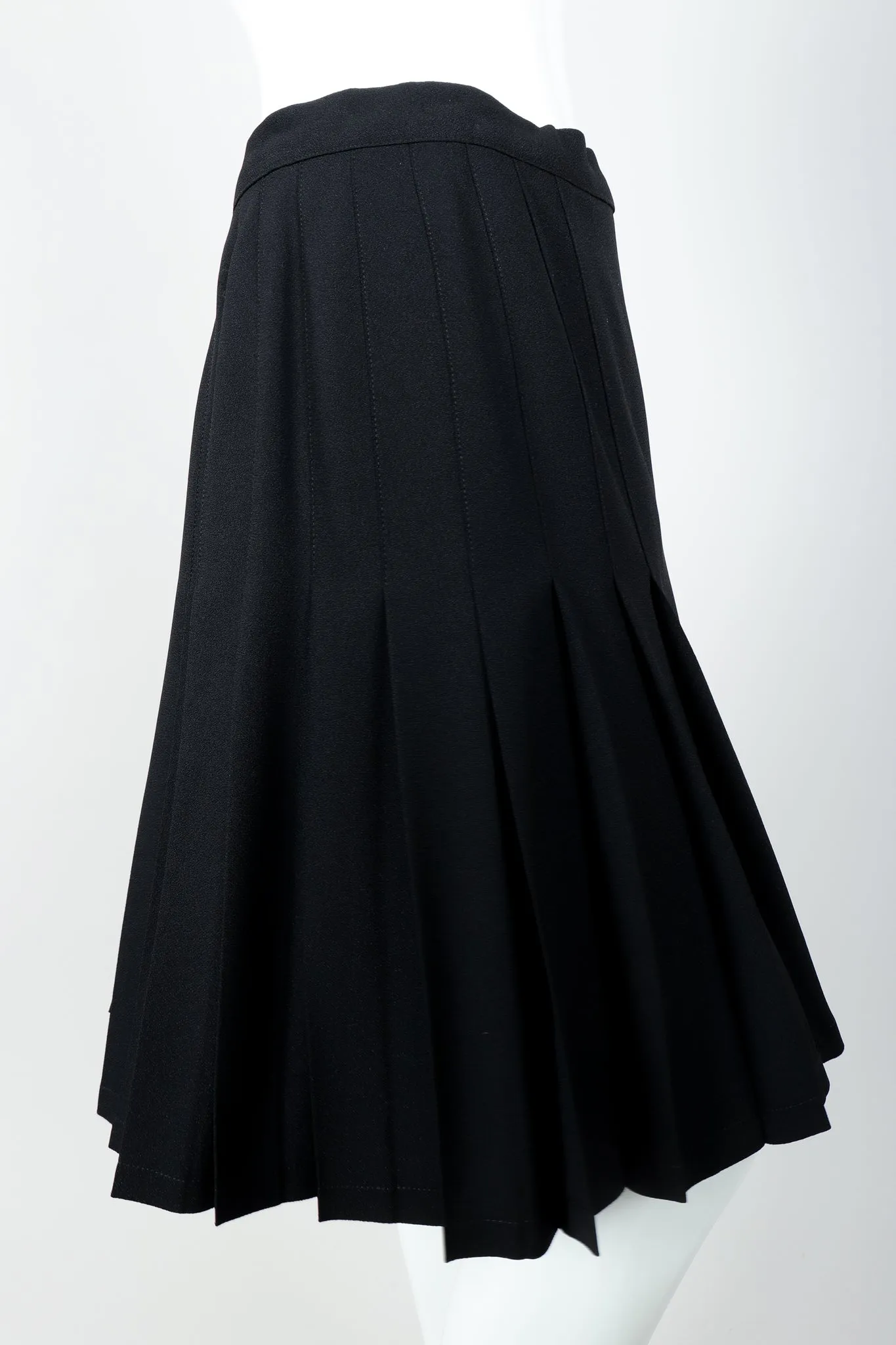 Crepe Pleated Wrap Skirt