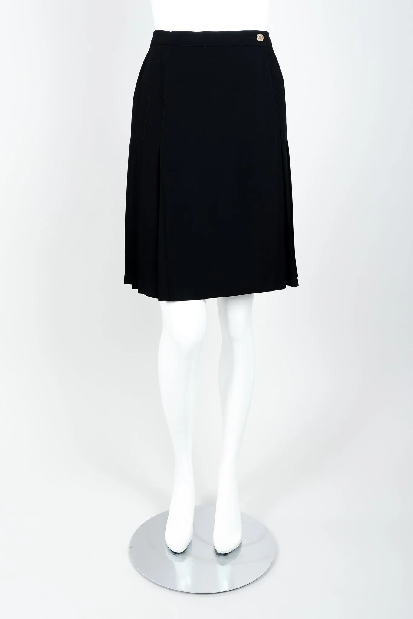 Crepe Pleated Wrap Skirt