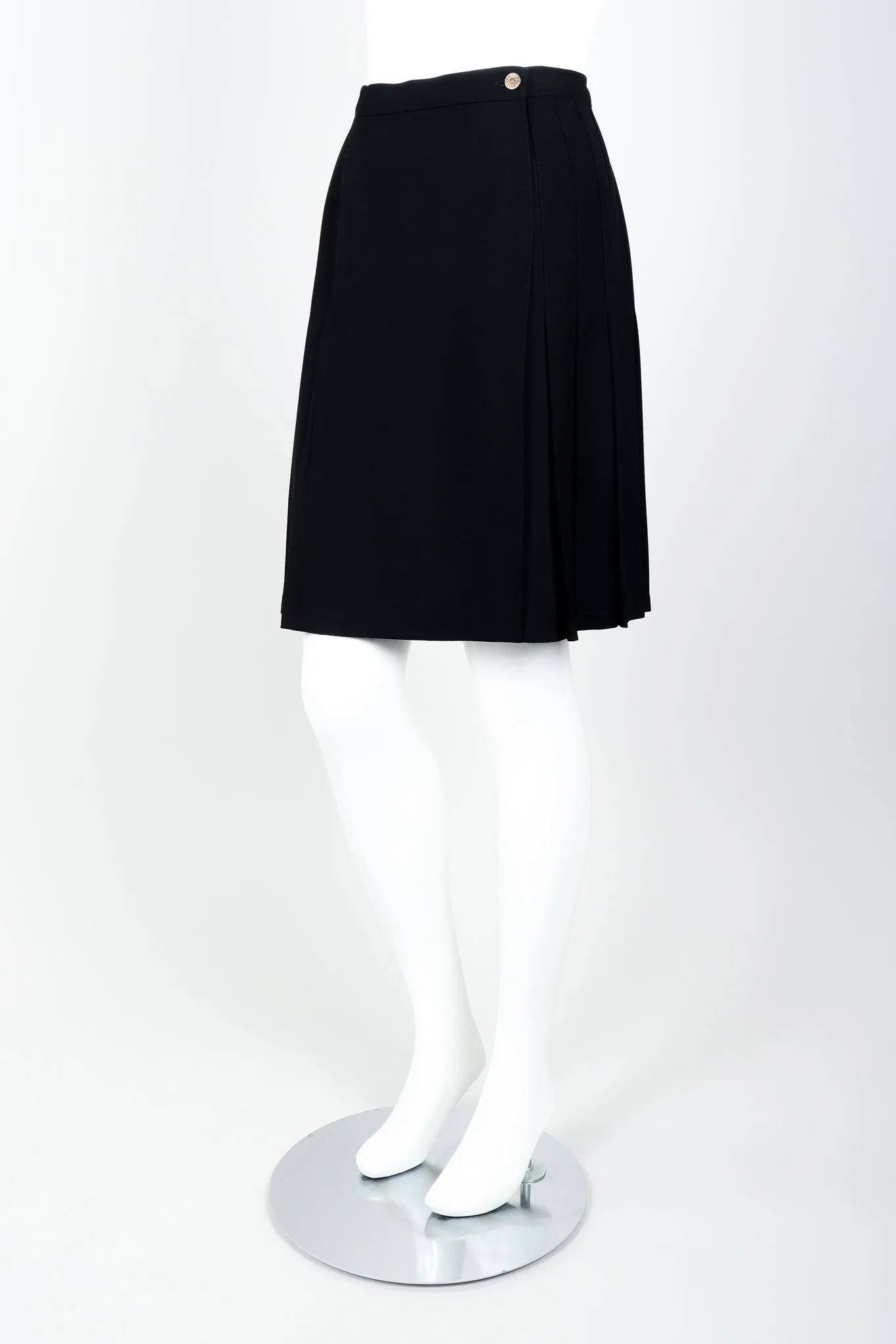 Crepe Pleated Wrap Skirt