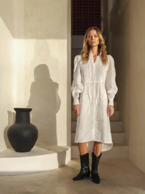 DENIS Shirt Dress in Milky White