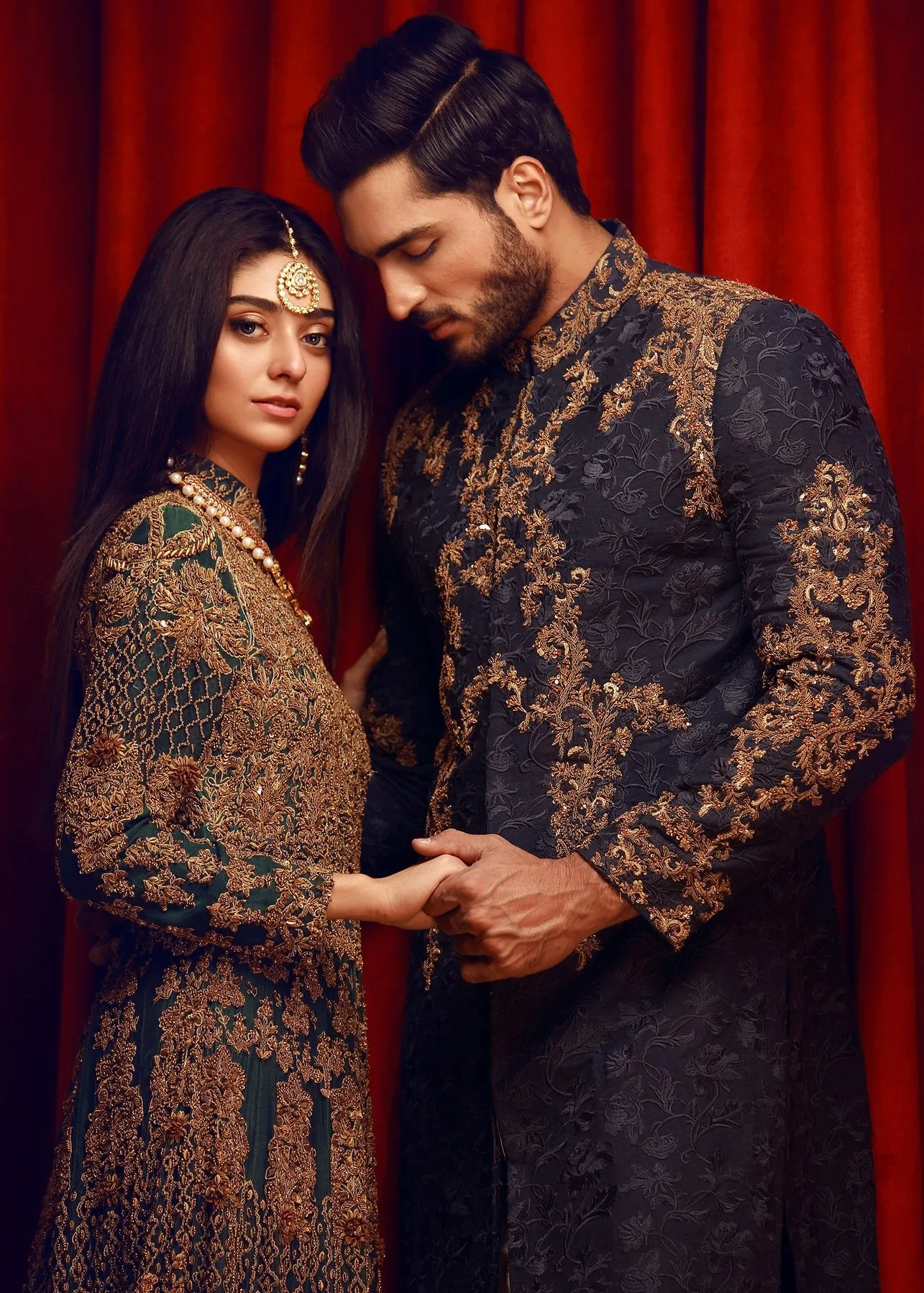 Designer raw silk bridal dress in lavish plum color # B3338