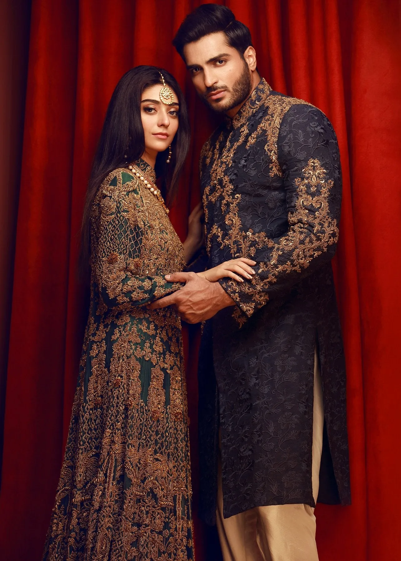 Designer raw silk bridal dress in lavish plum color # B3338