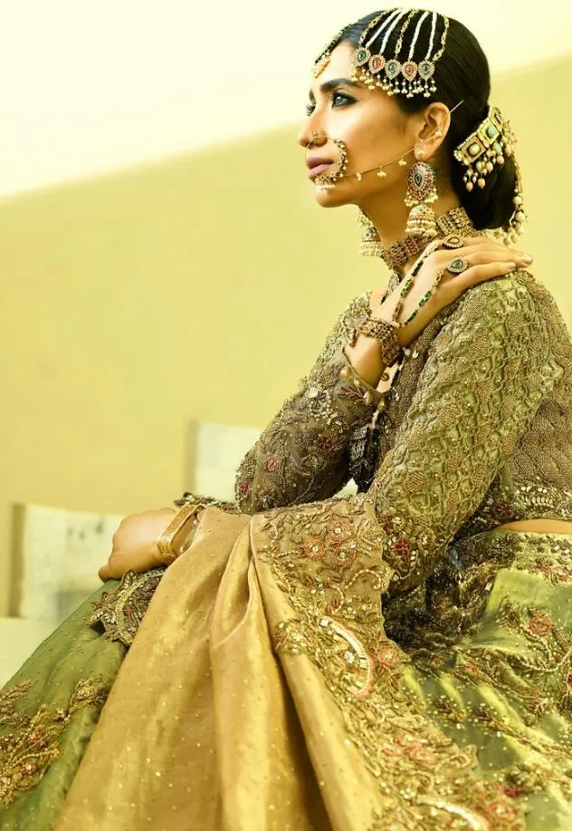 Designer Silk Lehnga for Wedding in Pista Green Color #N7062
