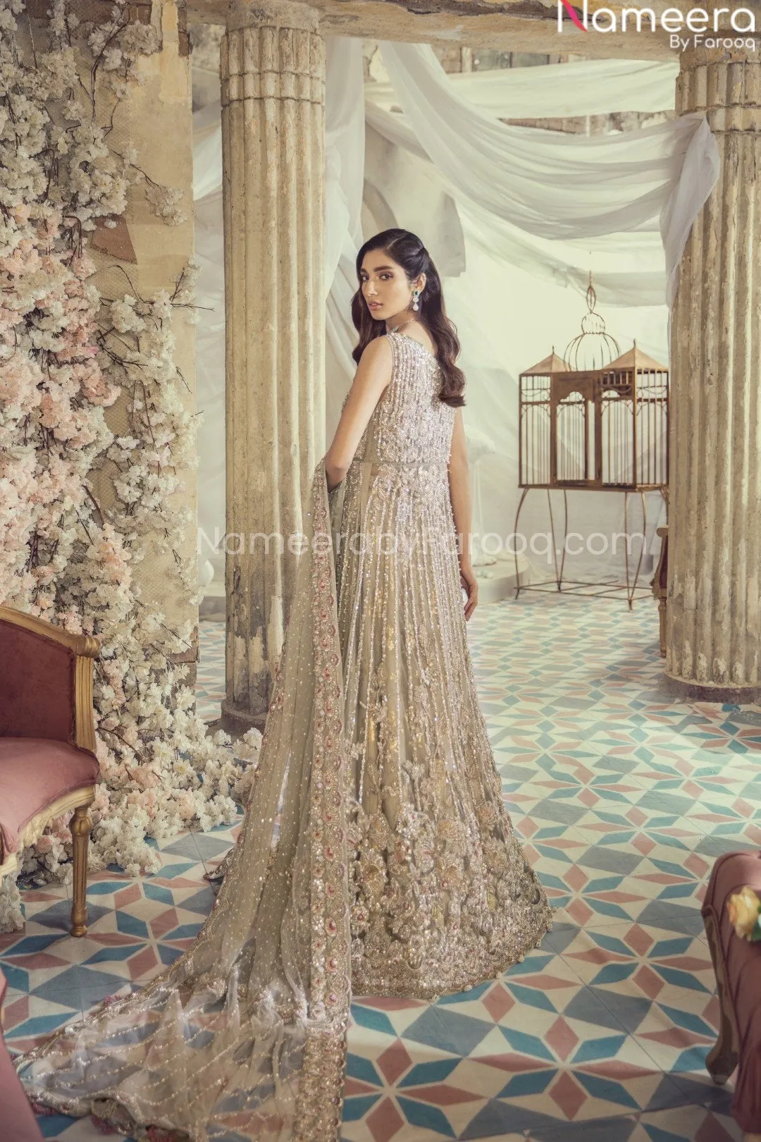 Designer White Embroidered Lehenga for Wedding #BN892