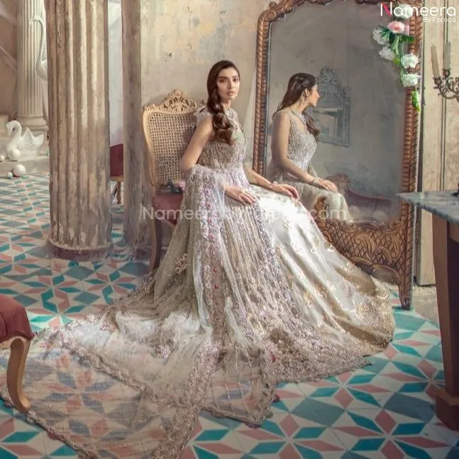 Designer White Embroidered Lehenga for Wedding #BN892