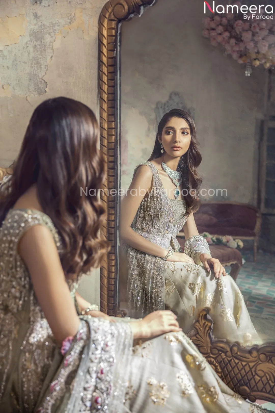 Designer White Embroidered Lehenga for Wedding #BN892