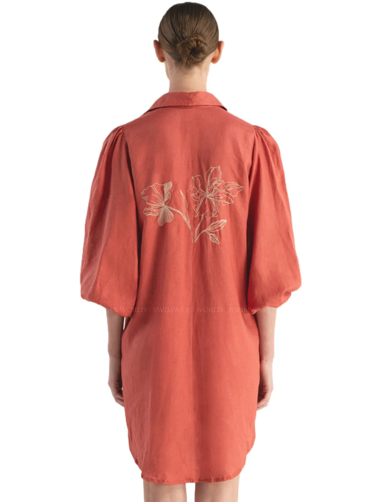 Diana Terra Embroidered Linen Dress ::RET