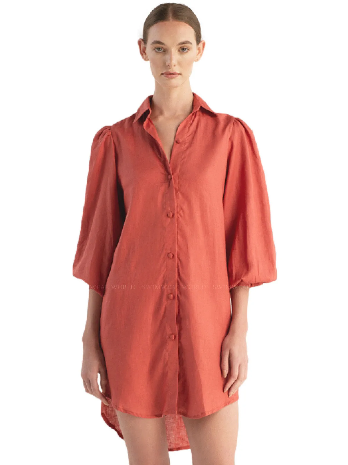 Diana Terra Embroidered Linen Dress ::RET