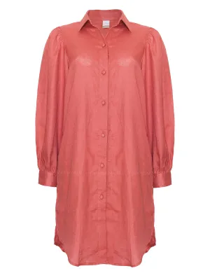 Diana Terra Embroidered Linen Dress ::RET
