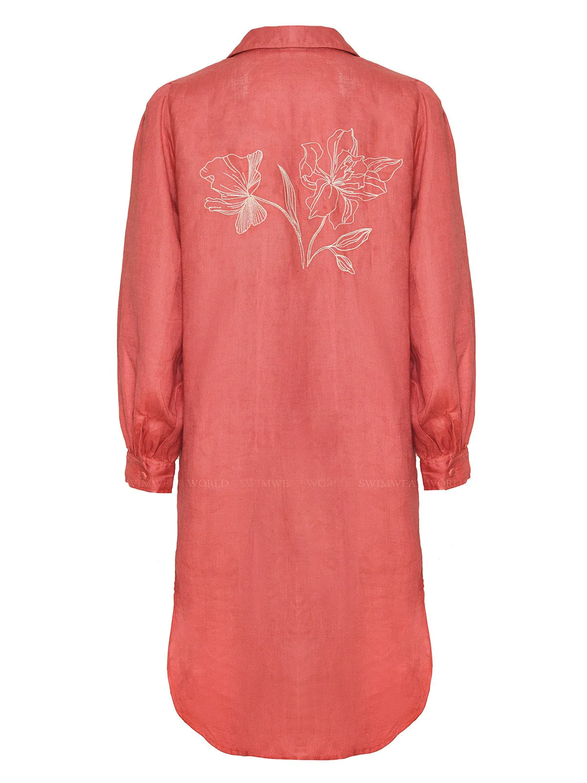 Diana Terra Embroidered Linen Dress ::RET